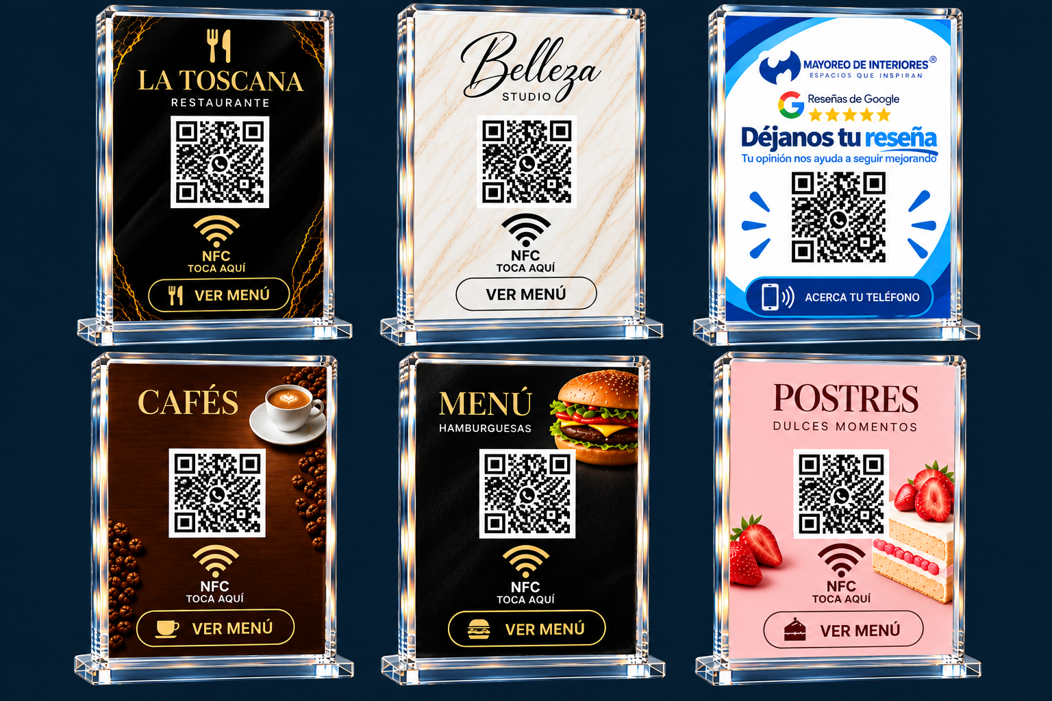 Prototipos de tarjetas QR con chip NFC